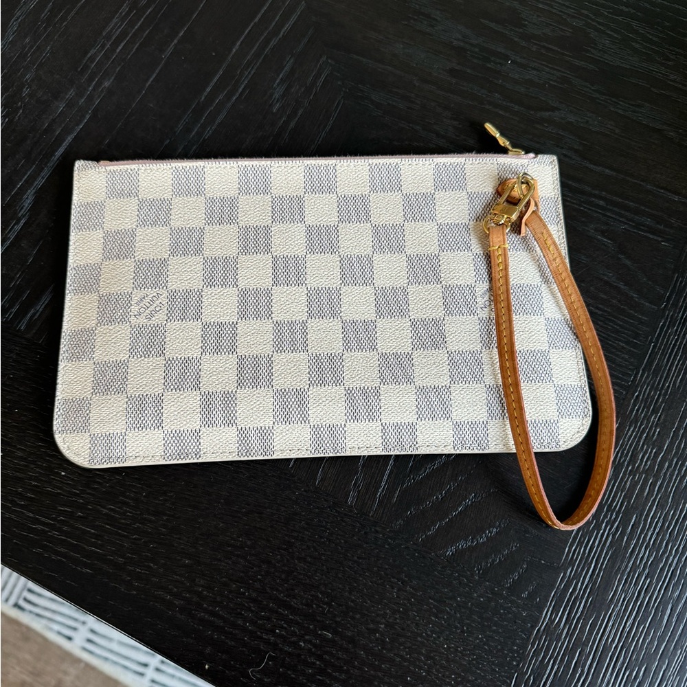 Louis Vuitton Damier Azur Pochette w/Pink Ballerine Interior